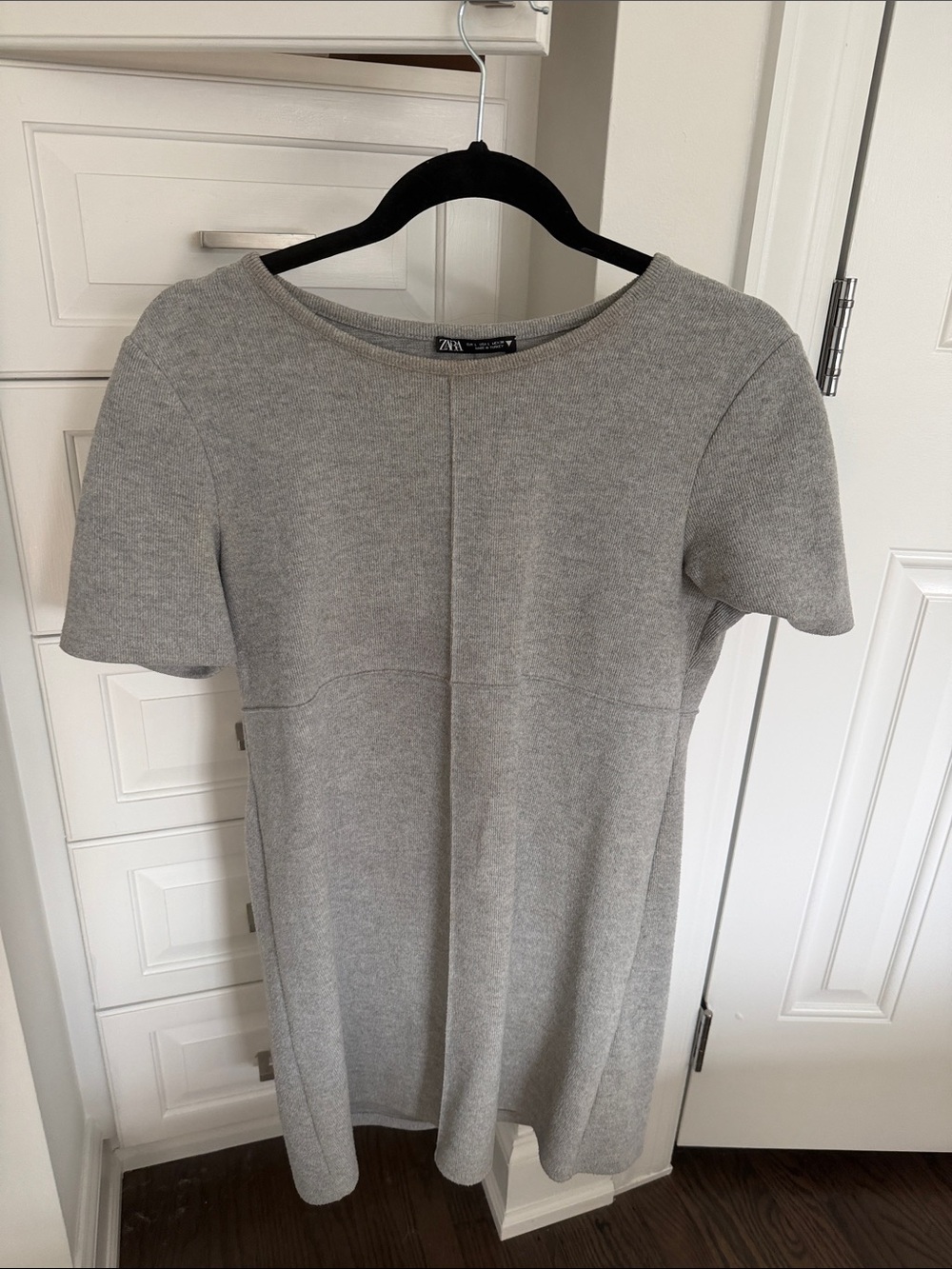 Zara Light Gray Knit Tunic Dress Top